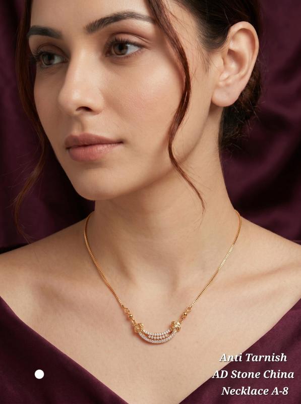 Anti tarnisha ad stone china necklace A 8 Fashion jewelry manufacturer Surat